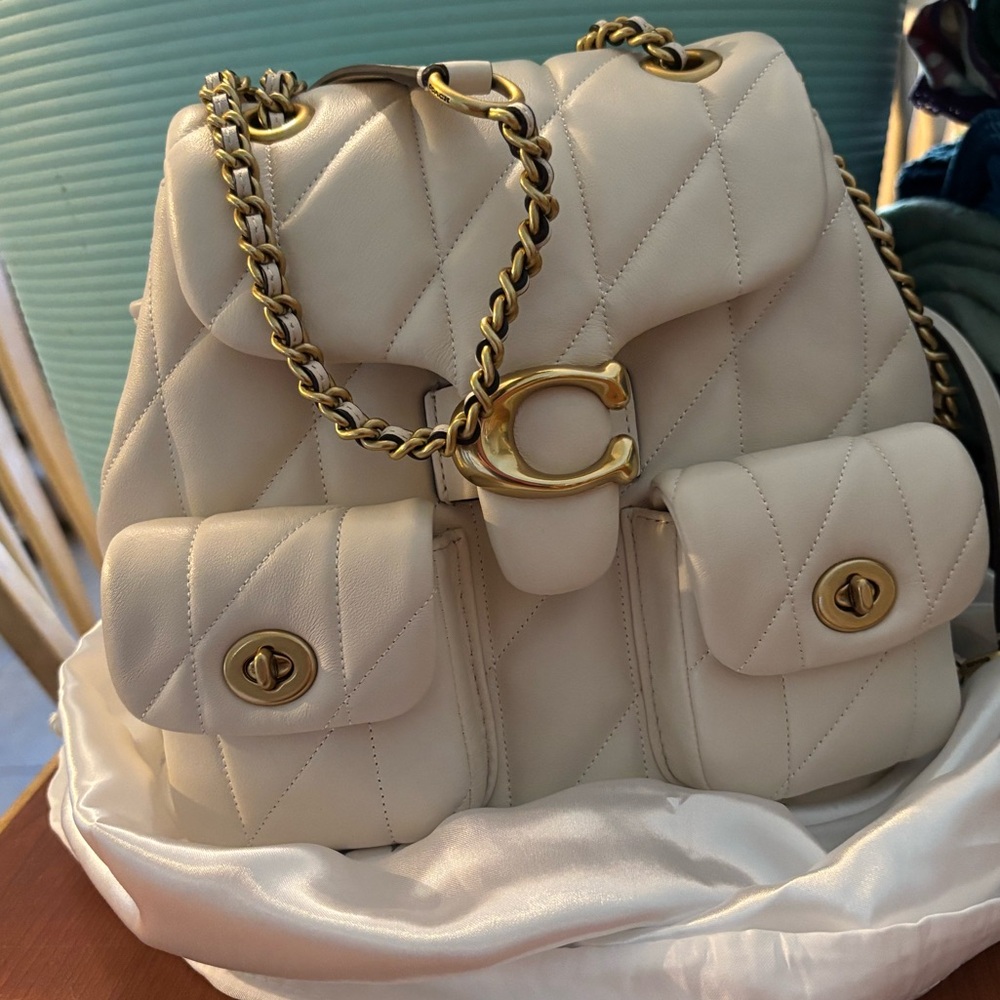 Brand new Coach Tabby Backpack in Chalk